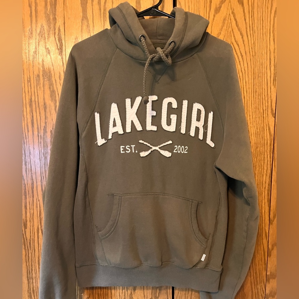 Lakegirl Ladies Olive Hoodie -size small